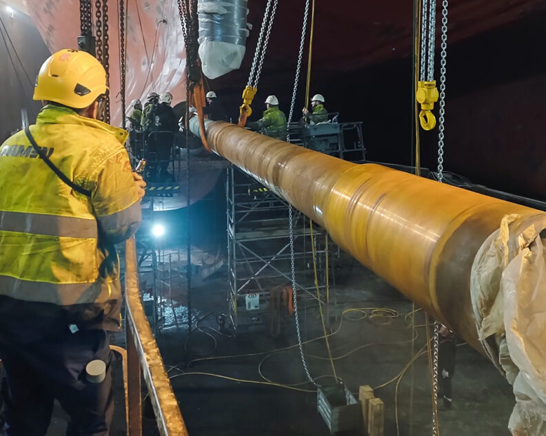 Installation of the propeller shaft