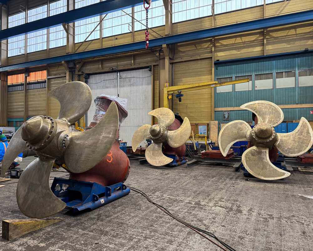 Assembled bow thrusters ready to be transported to the vessel